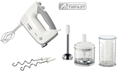 Миксер Bosch MFQ36480 (ручной,450Вт,5 скор,турборежим) white/grey купить по самой низкой цене