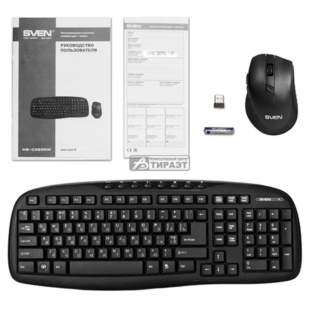 Клавиатура+мышь SVEN KB-C3600W Wireless, USB, black купить по самой низкой цене