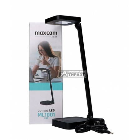 Светильник настольный Maxcom LED ML 1001 + usb black (MAXCOMML1001BLACK) 7W/300lm, 4000K купить по самой низкой цене