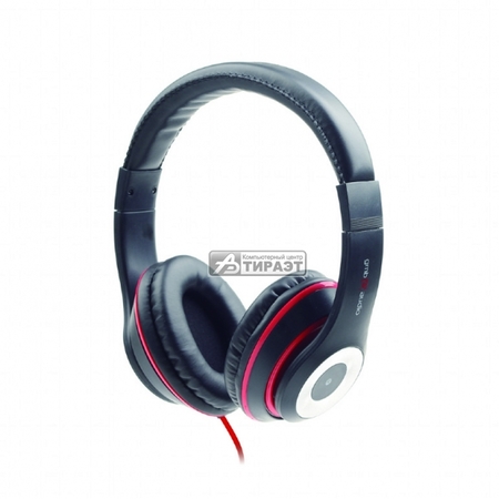 Наушники с микрофоном Gembird MHS-LAX-B (20-20000Hz, 32Ohm, 1.5м, 3.5mm 4-pin combo-jack) black/red купить по самой низкой цене