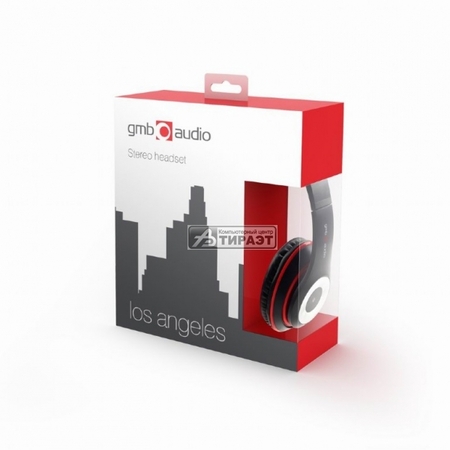Наушники с микрофоном Gembird MHS-LAX-B (20-20000Hz, 32Ohm, 1.5м, 3.5mm 4-pin combo-jack) black/red купить по самой низкой цене