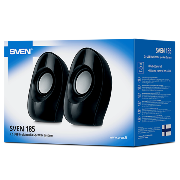 Акустика SVEN 185 2.0 (2x3W, 100-20000Hz, питание USB/DC 5V) black, ABS-пластик Акустика SVEN 185 2.0 (2x3W, 100-20000Hz, питание USB/DC 5V) black, ABS-пластик купить по самой низкой цене