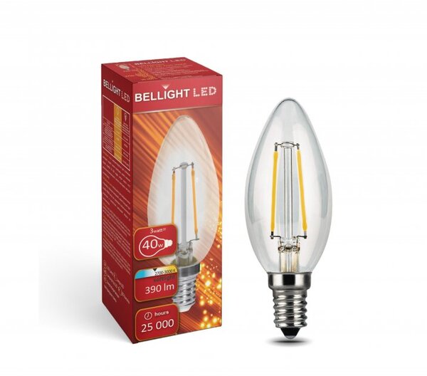 Лампа светодиодная BELLIGHT Filament C37 230V 3W E14 3000K Лампа светодиодная BELLIGHT Filament C37 230V 3W E14 3000K купить по самой низкой цене