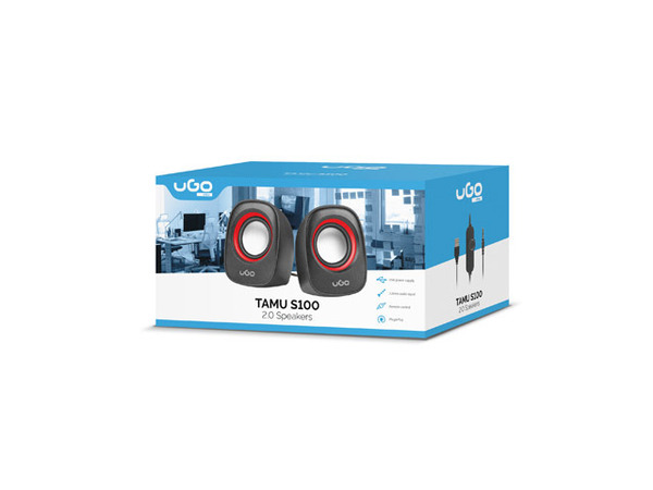 Акустика UGo Tamu S100 (UGL-1790) 2.0 (2*3W, питание от USB, mini-jack 3.5mm, 110Hz-20kHz, Black/Red) Акустика UGo Tamu S100 (UGL-1790) 2.0 (2*3W, питание от USB, mini-jack 3.5mm, 110Hz-20kHz, Black/Red) купить по самой низкой цене