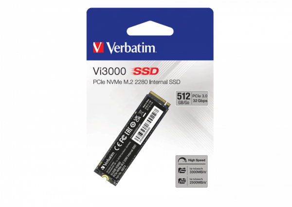 SSD 512Гб, M.2 2280/PCI-E 3.0*4, NVMe, Verbatim Vi3000 (49374) W/R 3100/2200МБ/с, 3D TLC NAND    0023942493747 SSD 512Гб, M.2 2280/PCI-E 3.0*4, NVMe, Verbatim Vi3000 (49374) W/R 3100/2200МБ/с, 3D TLC NAND    0023942493747 купить по самой низкой цене