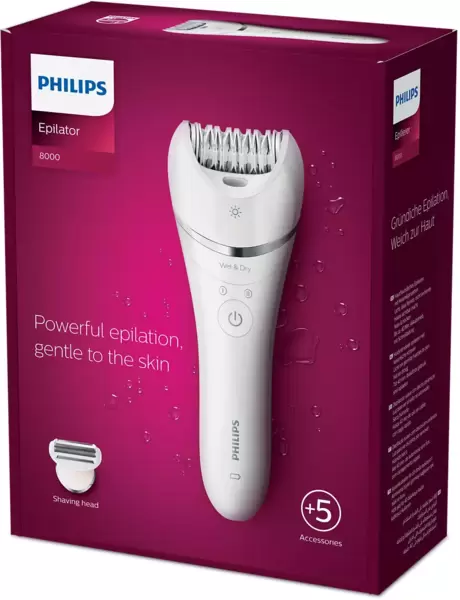 Эпилятор Philips Series 8000 BRE710/00  (2 скор.работы, для влажной и сухой эпиляции) Эпилятор Philips Series 8000 BRE710/00  (2 скор.работы, для влажной и сухой эпиляции) купить по самой низкой цене