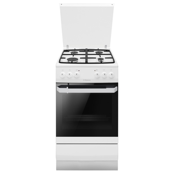 Плита комбинированная Hansa FCMW58077 4конф, эл.духовка, гриль, эмаль/чугун, white купить по самой низкой цене