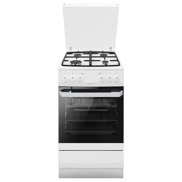 Плита комбинированная Hansa FCMW58077 4конф, эл.духовка, гриль, эмаль/чугун, white купить по самой низкой цене