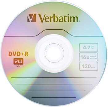 Диск DVD+R VERBATIM 16X 4,7GB  (1шт.)  (43550/43551/43500/43498) купить по самой низкой цене