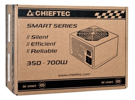Блок питания 700W CHIEFTEC Smart GPS-700A8 ATX 12V 2.3, 24+8+2x8pin, Fan 12см, APFC, 85+ купить по самой низкой цене
