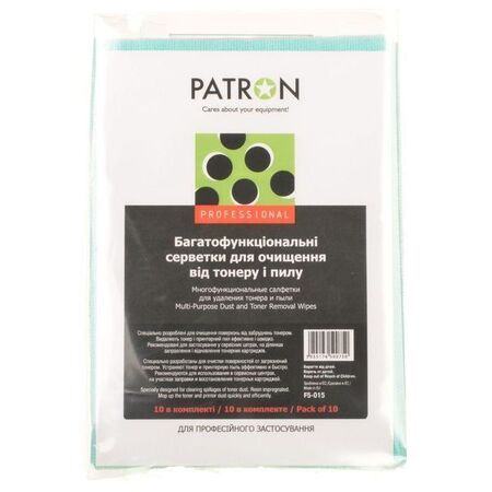 Салфетки чистящие сухие для удаления тонера PATRON, 10 шт.,(F5-015) купить по самой низкой цене