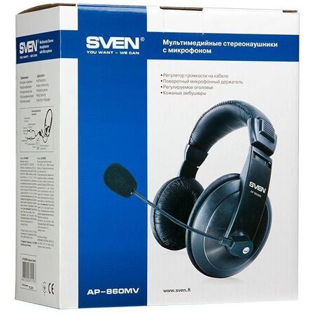 Наушники с микрофоном SVEN AP-860MV black купить по самой низкой цене