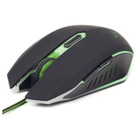 Мышь Gembird MUSG-001-G USB,6кн.,игровая, black/green купить по самой низкой цене