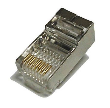 RJ-45 коннектор экранированный (FTP/SFTP, PLUG5SP, 8P8C), 1шт. купить по самой низкой цене