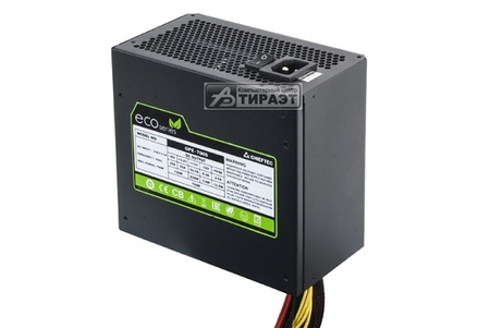 Блок питания 500W CHIEFTEC ECO GPE-500S ATX 12V 2.3, 24+8+8pin, Fan 12см, APFC, 85+ купить по самой низкой цене