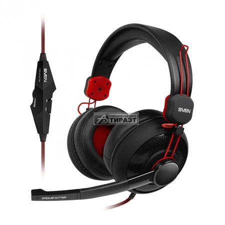 Наушники с микрофоном SVEN AP-G777MV(разъем 4pin/3,5мм+адаптер)blk/red купить по самой низкой цене