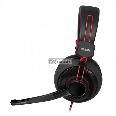 Наушники с микрофоном SVEN AP-G777MV(разъем 4pin/3,5мм+адаптер)blk/red купить по самой низкой цене