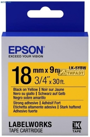 Лента Epson LK-5YBP (C53S655003) 18мм*9м Pastel Blk/Yell (LW-400/700) купить по самой низкой цене
