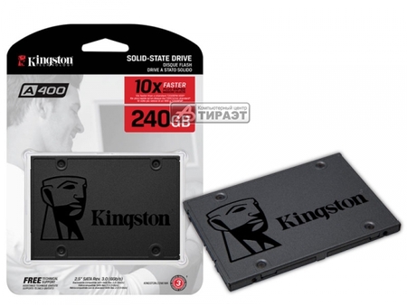 SSD 240Гб, SATA3,Kingston SSDNow A400,2.5',TLC (SA400S37/240G) 500/320 Mb/s купить по самой низкой цене