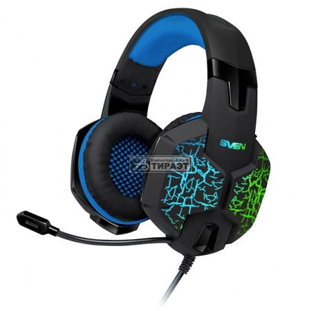 Наушники с микрофоном SVEN AP-U980MV USB,7.1,подсветка,black/blue купить по самой низкой цене