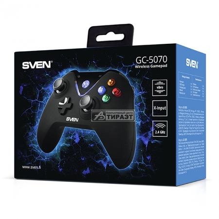Джойстик SVEN GC-5070,беспроводный,USB,11кнопок,4оси/8поз.,виброотдача купить по самой низкой цене