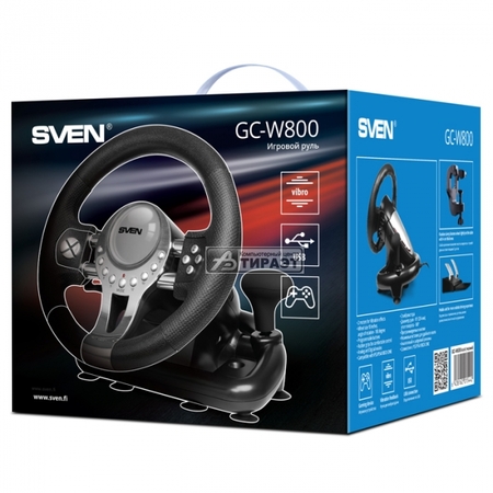 Руль SVEN GC-W800 (Рул.колесо+2 педали,USB,обр.связь,перекл.Tiptronic) купить по самой низкой цене