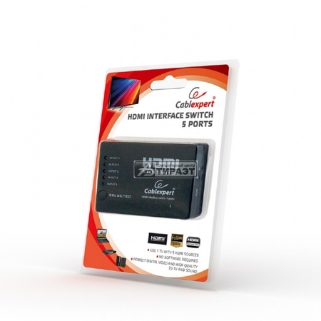Переключатель HDMI сигналов DSW-HDMI-53 (вход 5xHDMI, выход 1xHDMI,ДУ) купить по самой низкой цене