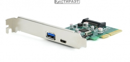 Адаптер для подключения 2*USB3.1 (тип A+тип C) в PCI слот (PEX-U31-01) купить по самой низкой цене