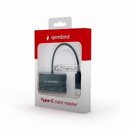 Картридер Gembird (UHB-CR3-02) внеш. USB3.1, Type-C,SD/mSD,USB-AM купить по самой низкой цене