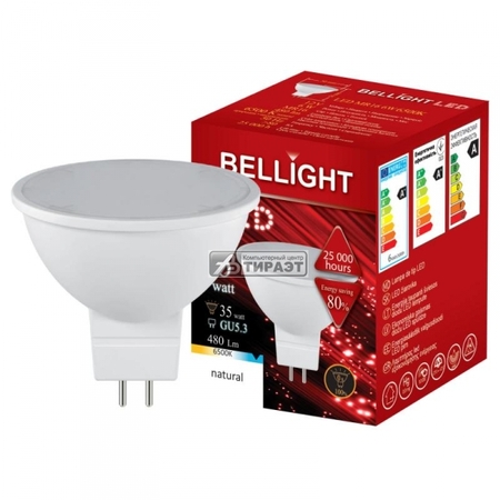 Лампа светодиодная BELLIGHT MR16, 230V, 6Вт, 6500K, GU5.3 купить по самой низкой цене
