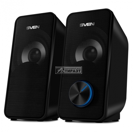 Акустика SVEN 335 2.0 (2x3W, DC 5V/USB питание) black,  ABS-пласт. купить по самой низкой цене