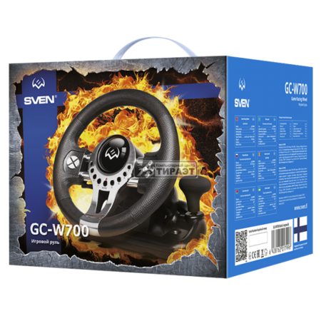 Руль SVEN GC-W700  (10' Рул.колесо+2 педали, USB, виброотдача, 2оси/8позиц/12кнопок) купить по самой низкой цене