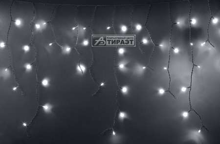 Гирлянда Айсикл (бахрома) светодиодный (255-034-6), 2,4х0,6 м, белый провод, 230В, диоды белые, 76LED REXANT купить по самой низкой цене