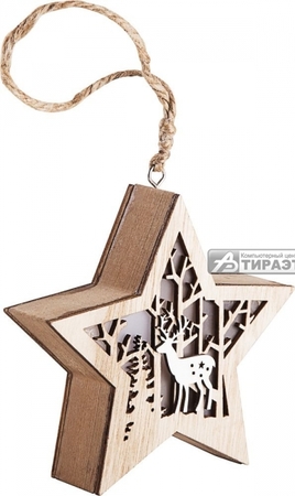 Деревянная фигурка с подсветкой  'Звёздочка' (504-022) 24x13x3.6см    REXAN купить по самой низкой цене