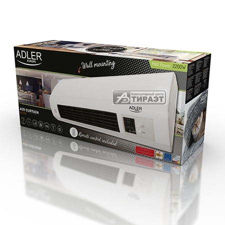 Тепловентилятор (воздушная завеса) ADLER AD-7714 (2/1кВт, керамич.нагреватель, таймер) купить по самой низкой цене