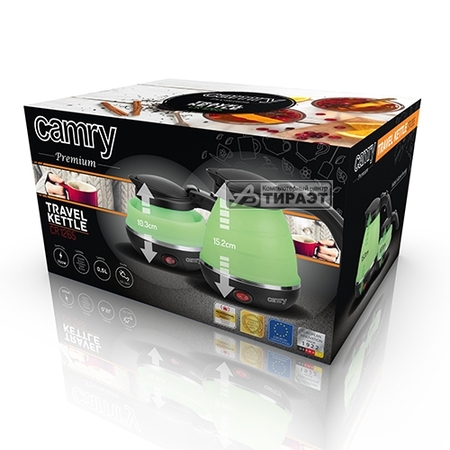 Электрочайник CAMRY CR-1265 (0.5л, 750Вт, силиконрвый корпус) green купить по самой низкой цене