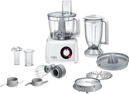 Кухонный комбайн Bosch MC812W620 (1100Вт, 3.9л, цитрус-пресс, блендр, 7 насадок) купить по самой низкой цене