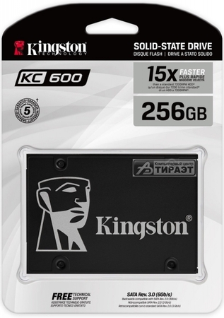 SSD 256Гб, SATA3/2.5', Kingston KC600 (SKC600/256G) TLC 3D NAND, R/W 550/500Mb/s купить по самой низкой цене