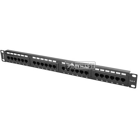 Patch Panel 19', 1U, 24port, CAT.6, UTP LANBERG (PPU6-1024-B) black купить по самой низкой цене