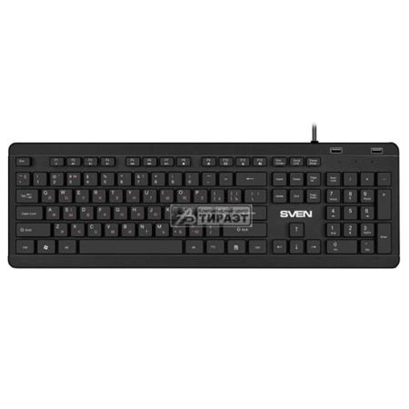 Клавиатура SVEN KB-E5700H  USB, black, HUB 2port, 104+12кл, Slim купить по самой низкой цене