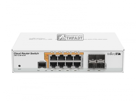Коммутатор (Switch) Mikrotik (CRS112-8P-4S-IN) 8p*GLan, 4p*SFP Uplink , PoE купить по самой низкой цене
