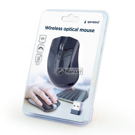 Мышь Gembird MUSW-4B-04 Wireless USB, 4кн., 800-1200-1600DPI, black купить по самой низкой цене