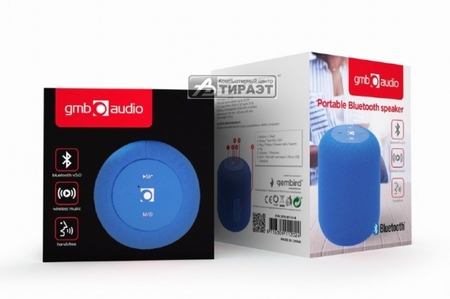 Портативная акустика Gembird SPK-BT-15-B, BT v.5.1., USB/mSD, AUX, FM, 5W, 1200mAh, 100-20000Hz, микр., blue купить по самой низкой цене