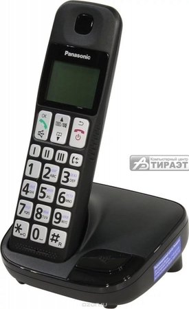 Тел/радио KX-TGE110UCB PANASONIC DECT, АОН, Caller ID, дисплей монохромный, черн. купить по самой низкой цене