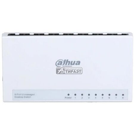 SWITCH (коммутатор) Dahua (DH-PFS3008-8ET-L) 8 портов Ethernet 100Мбит/с, настольный купить по самой низкой цене