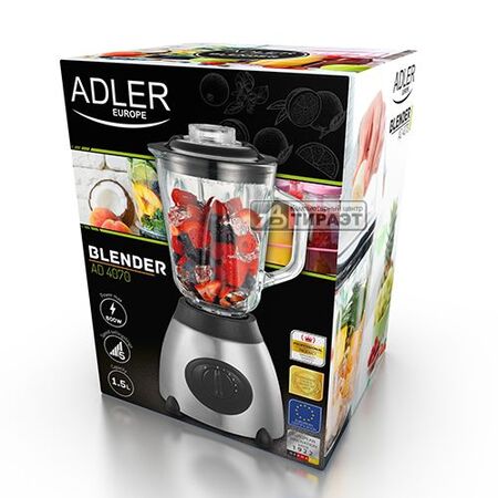 Блендер Adler AD 4070 (стационарн, 600W/max 800W, 5 скор, чаша 1500мл-стекло) купить по самой низкой цене