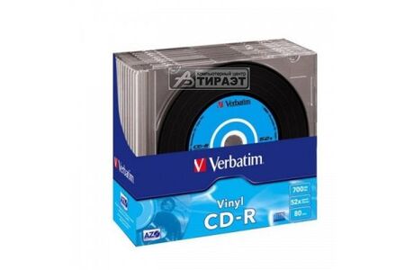Диск CD-R 700MB VERBATIM, 52X  AZO VINYL Slim Case (10шт) (43426) купить по самой низкой цене
