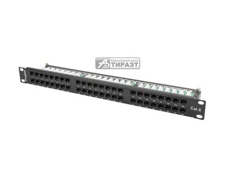 Patch Panel 19', 1U, 48port, CAT.6, UTP LANBERG (PPU6-1048-B) black купить по самой низкой цене