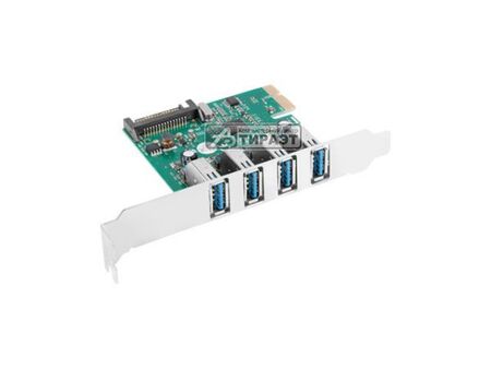 Контроллер PCIe 1x -> 4p*USB3.1 gen1  Lanberg (PCE-US3-004) купить по самой низкой цене