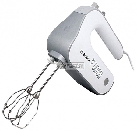 Миксер Bosch MFQ 4070 (ручной, 500Вт, 5 скор, турборежим, плавная регулировка скорости) white/grey купить по самой низкой цене